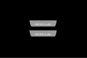 Illuminated LED Door Sill Tread Plates Nissan Rogue Sport 2016+ With Rogue Sport Logo Nissan Led Door Sills opdesign
