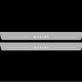 Illuminated LED Door Sill Tread Plates Nissan Maxima VIII 2015+ With Maxima Logo Nissan Led Door Sills opdesign
