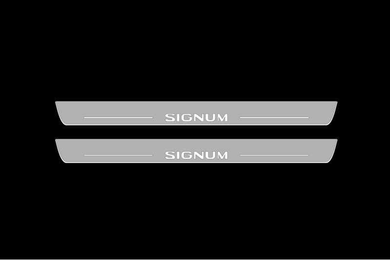 Illuminated LED Door Sill Tread Plates Opel Signum 2003-2008 With Signum Logo Opel Led Door Sills opdesign