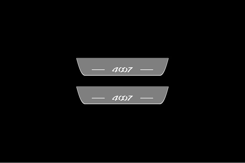 Illuminated LED Door Sill Tread Plates Peugeot 4007 2007-2012 Car Sill With Logo 4007 With 4007 Logo Peugeot Led Door Sills opdesign