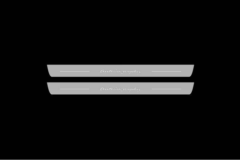 Illuminated LED Door Sill Tread Plates Range Rover IV 2012-2021 Autobiography With Autobiography Logo Range Rover Led Door Sills opdesign