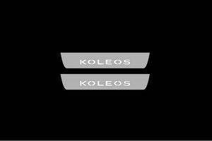 Illuminated LED Door Sill Tread Plates Renault Koleos II 2016+ With Koleos Logo Renault Led Door Sills opdesign