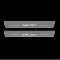 Illuminated LED Door Sill Tread Plates Renault Sandero II 2013+ With Sandero Logo Renault Led Door Sills opdesign