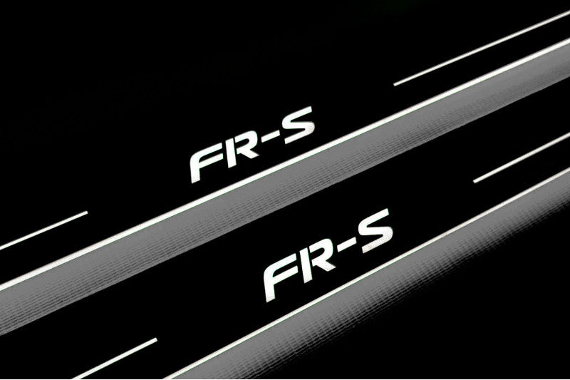Scion FR-S 2012-2017 LED Door Sills PRO LED Door Sills Illuminated Scuff Logo FR-S Stainless Steel Entry Guards Door Sills De