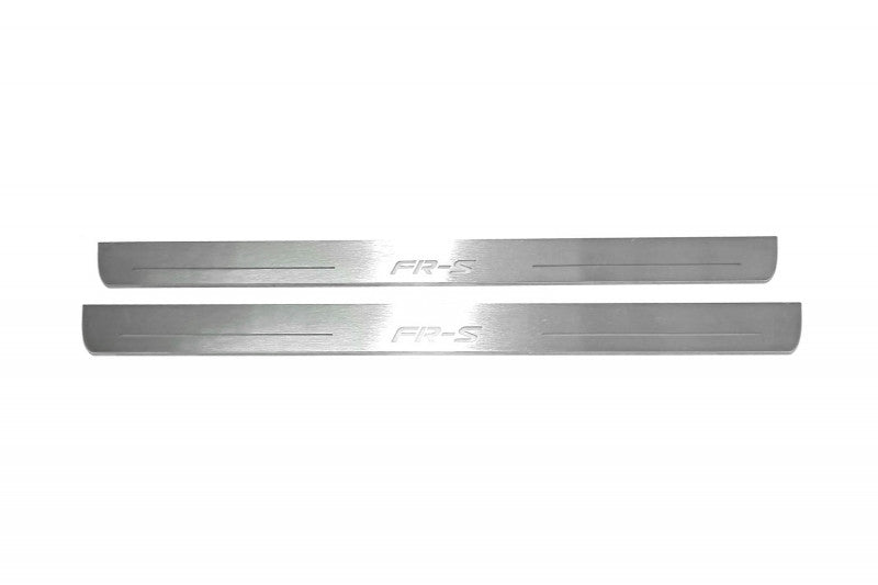 Scion FR-S 2012+ stainless steel illuminated entry guards with FR-S logo