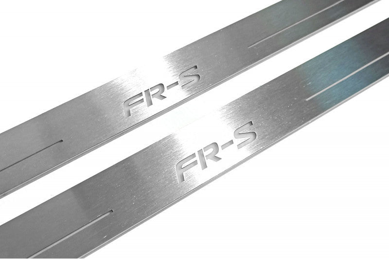 Scion FR-S 2012+ LED door sill plates in stainless steel with FR-S logo