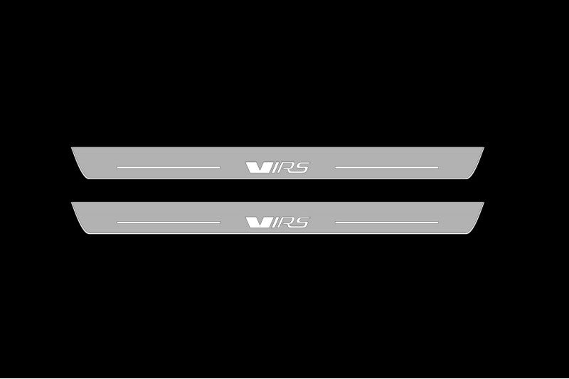 Illuminated LED Door Sill Tread Plates Skoda Octavia IV (A8) 2020+ With VRS Logo Skoda Led Door Sills opdesign