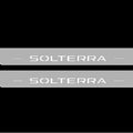 Illuminated LED Door Sill Tread Plates Subaru Solterra 2022+ With Solterra Logo Subaru Led Door Sills opdesign