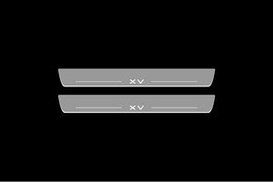 Illuminated LED Door Sill Tread Plates Subaru XV II 2017-2022 With XV Logo Subaru Led Door Sills opdesign