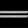 Illuminated LED Door Sill Tread Plates Vauxhall Corsa F 2019+ With Corsa Logo Vauxhall Led Door Sills opdesign