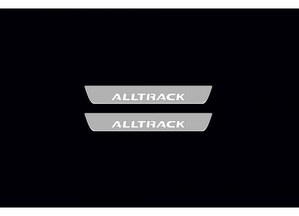 LED door sill plates Volkswagen Passat B8 2015+ stainless steel with Alltrack logo