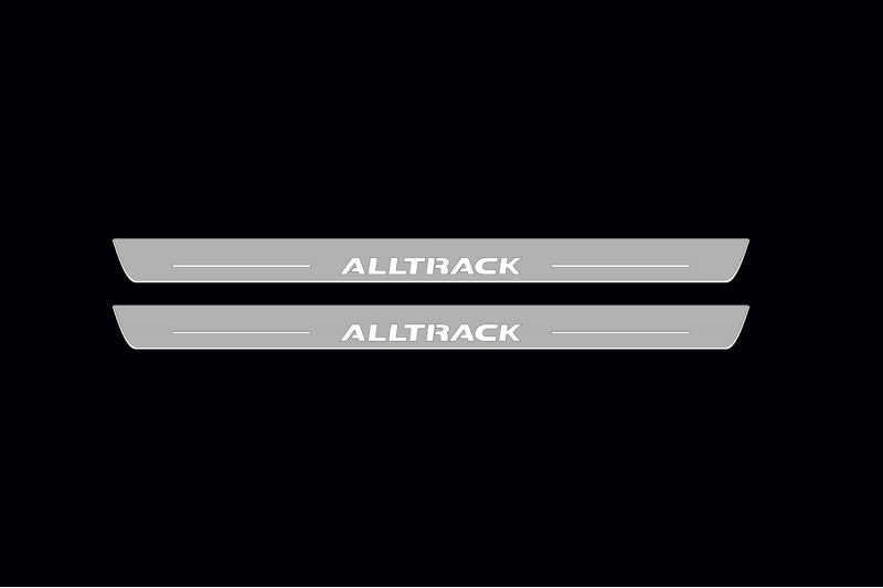 stainless steel LED door sill plates with Volkswagen Passat B8 2015+ with Alltrack logo