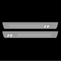 Illuminated LED Door Sill Tread Plates Volkswagen Touareg II 2010-2018 With R-Line Logo Volkswagen Led Door Sills opdesign