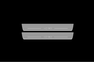 Illuminated LED Door Sill Tread Plates Volvo XC90 II 2015+ With XC90 Logo Volvo Led Door Sills opdesign
