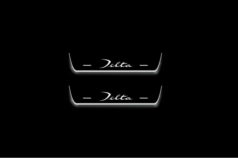Lancia Delta III 2008+ Stainless Steel LED Door Sills – Delta Logo