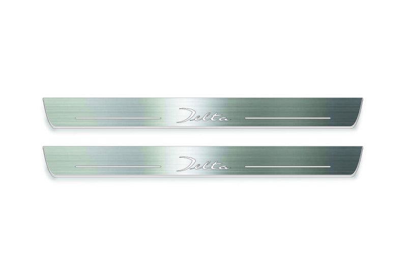 Lancia Delta III 2008+ Stainless Steel LED Door Sills – Delta Logo