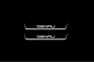 GMC Canyon II 2014-2022 LED Door Sills Illuminated Scuff Denali Logo Stainless Steel Entry Guards