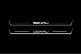 LED door sill plates GMC Canyon III 2022+ in stainless steel with Denali logo