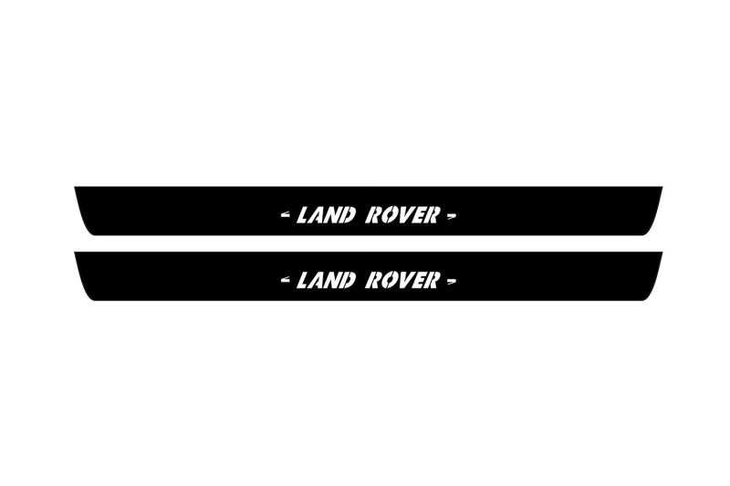 Land Rover Discovery III 2004+ door sill plates in stainless steel with Land Rover logo