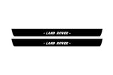 Land Rover Discovery IV 2009+ illuminated door sill protectors in stainless steel with Land Rover logo