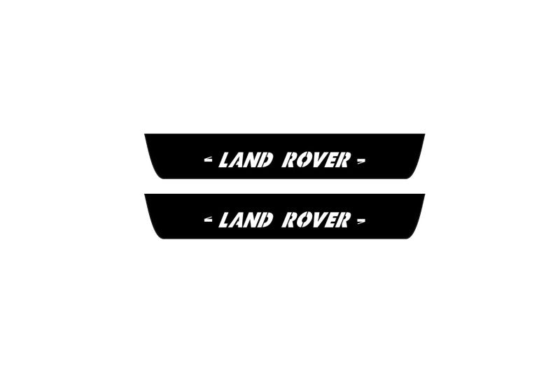 Land Rover Discovery IV 2009+ illuminated door sill protectors stainless steel with Land Rover logo