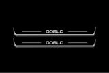 LED door sill plates for Fiat Doblo 2010+ stainless steel with Doblo logo