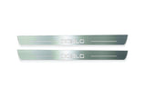 Fiat Doblo 2010+ illuminated entry guards in stainless steel with Doblo logo