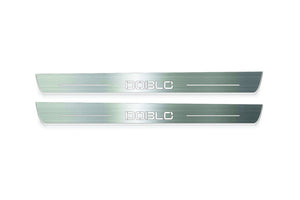 Fiat Doblo II 2010+ LED Door Sills Illuminated Scuff Doblo Logo Stainless Steel Entry Guards