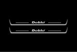 stainless steel LED door sill plates with Fiat Doblo 2000+ with Doblo logo