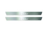 Fiat Doblo 2000+ entry guards in stainless steel with Doblo logo