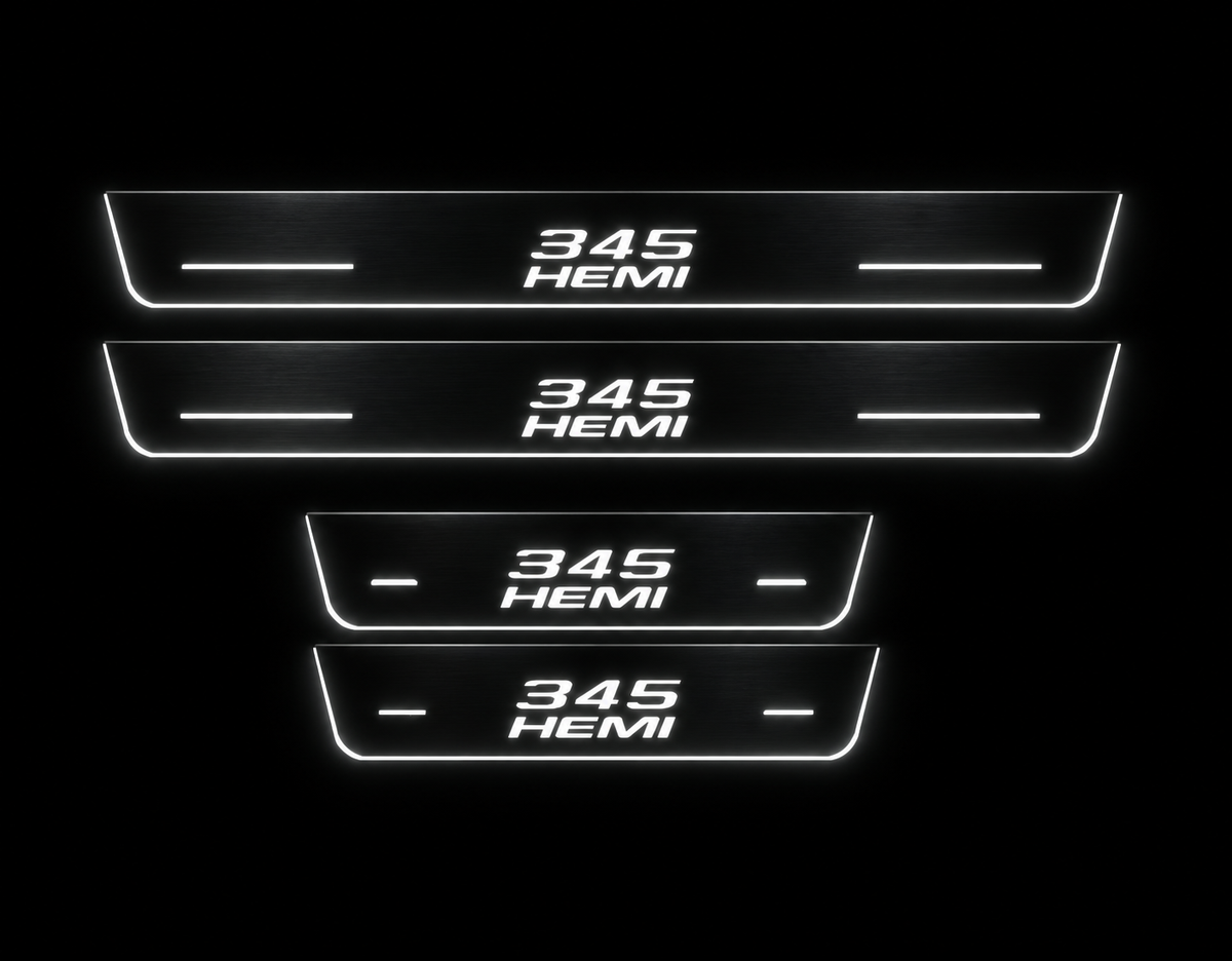 Dodge stacked 345 HEMI Stainless Full four-piece Night — exact body and artwork stencil