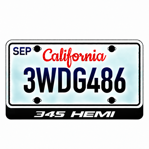 Dodge 345 HEMI LED License Plate Badge | Standard or Custom