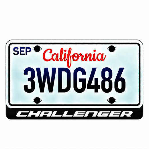 Dodge CHALLENGER LED License Plate Badge | Standard or Custom