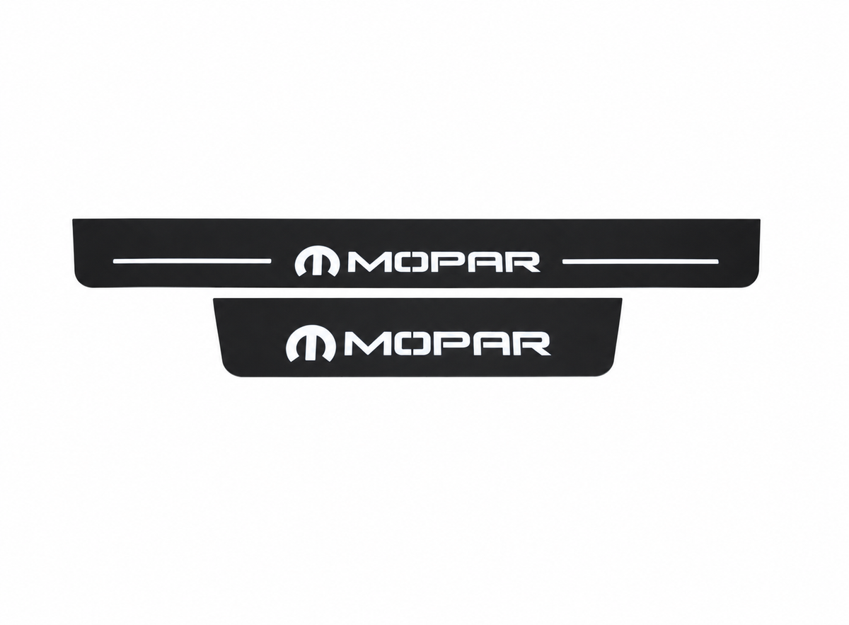 Dodge Charger Matte PRO LED door sills with MOPAR Emblem design