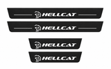 Dodge Charger Sedan LD HELLCAT Type 2 Matte PRO LED door sills, four-piece catalogue illustration, matte black with white illumination