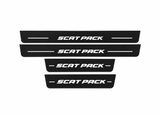 Dodge Charger Sedan LD SCAT PACK Matte PRO LED door sills, four-piece catalogue illustration, matte black with white illumination