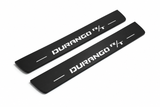 Dodge Durango III Durango R/T Matte PRO LED door sills, FRONT two-piece catalogue illustration, matte black with white illumination