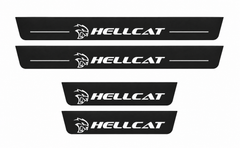 Dodge Durango III HELLCAT Type 2 Matte PRO LED door sills, four-piece catalogue illustration, matte black with white illumination