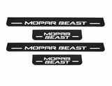 Dodge Durango III MOPAR BEAST Matte PRO LED door sills, four-piece catalogue illustration, matte black with white illumination
