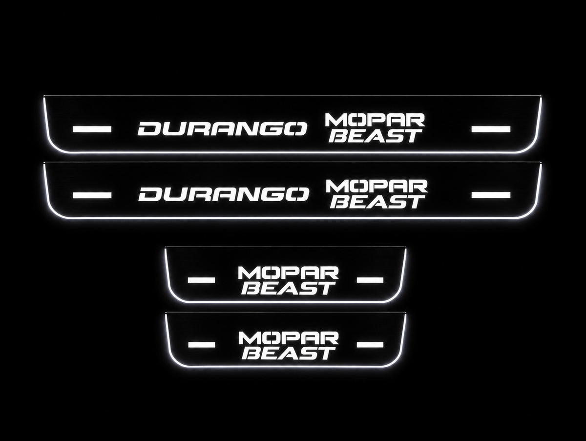 Dodge Durango MOPAR BEAST Stainless full set, white LED Night with illuminated edges