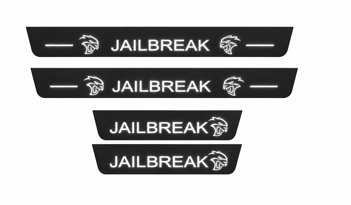 JAILBREAK Type 3 Matte PRO full set with continuous white bars, exact two long and two short black plates on white