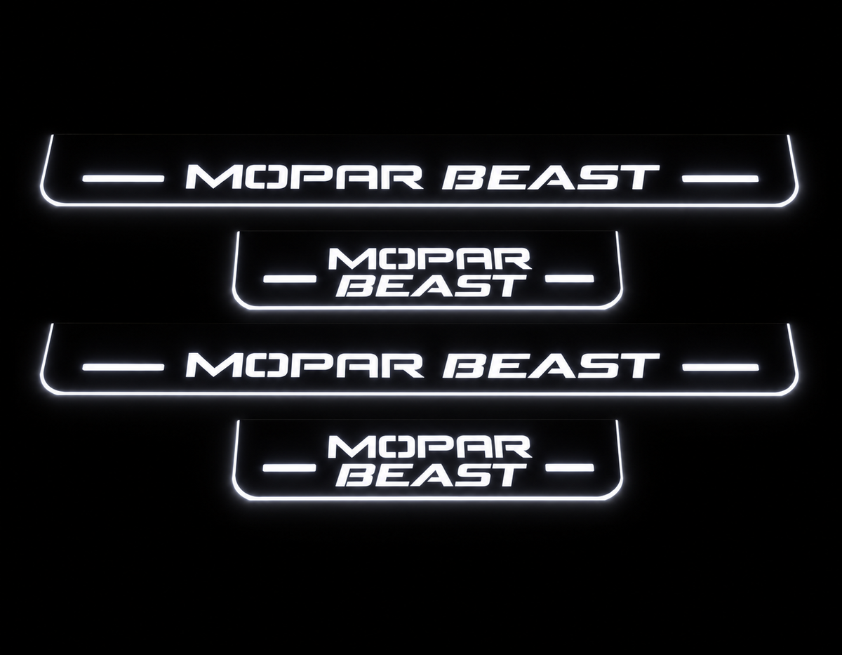 Dodge MOPAR BEAST Stainless Full four-piece kit — white LED Night, exact source geometry