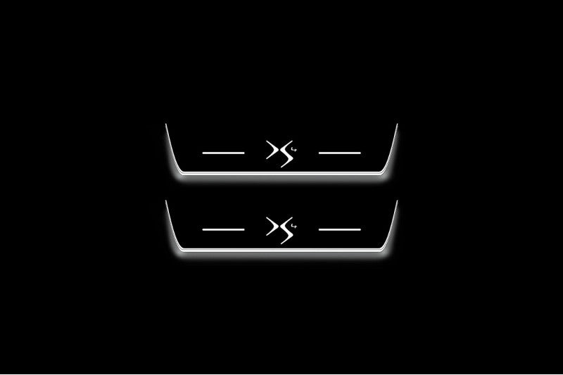 Citroen DS4 I 2011+ stainless steel illuminated entry guards with DS4 logo
