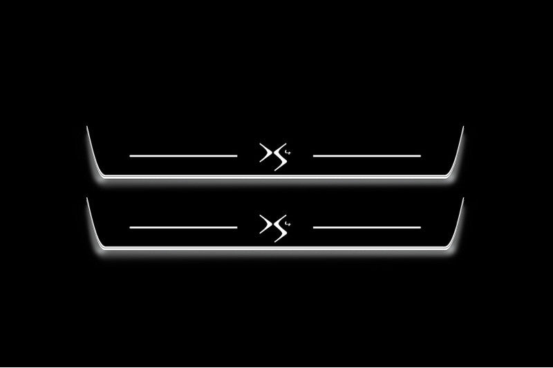 Citroen DS4 I 2011+ LED door sill plates stainless steel with DS4 logo