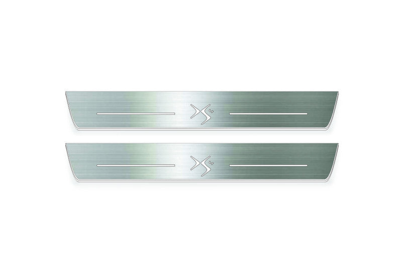 Citroen DS4 I 2011+ LED door sill plates in stainless steel with DS4 logo