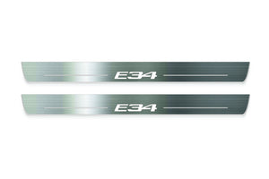 BMW 5 E34 1987-1996 LED Door Sills Illuminated Scuff E34 Logo Stainless Steel Entry Guards