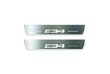 BMW 5 E34 1987+ door sill plates in stainless steel with E34 logo