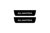 Hyundai Elantra V MD 2011+ illuminated door sill protectors stainless steel with Elantra logo
