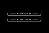 Hyundai Elantra GT 2013+ illuminated entry guards in stainless steel with Elantra GT logo