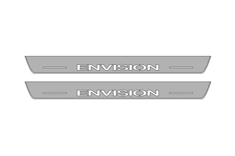 Illuminated LED Door Sill Tread Plates Buick Envision I 2014-2021 With Envision Logo Buick Led Door Sills opdesign
